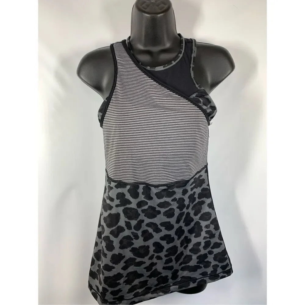 Box 5 -- Lululemon Leopard Stripe Fitted Tank Top Size 8